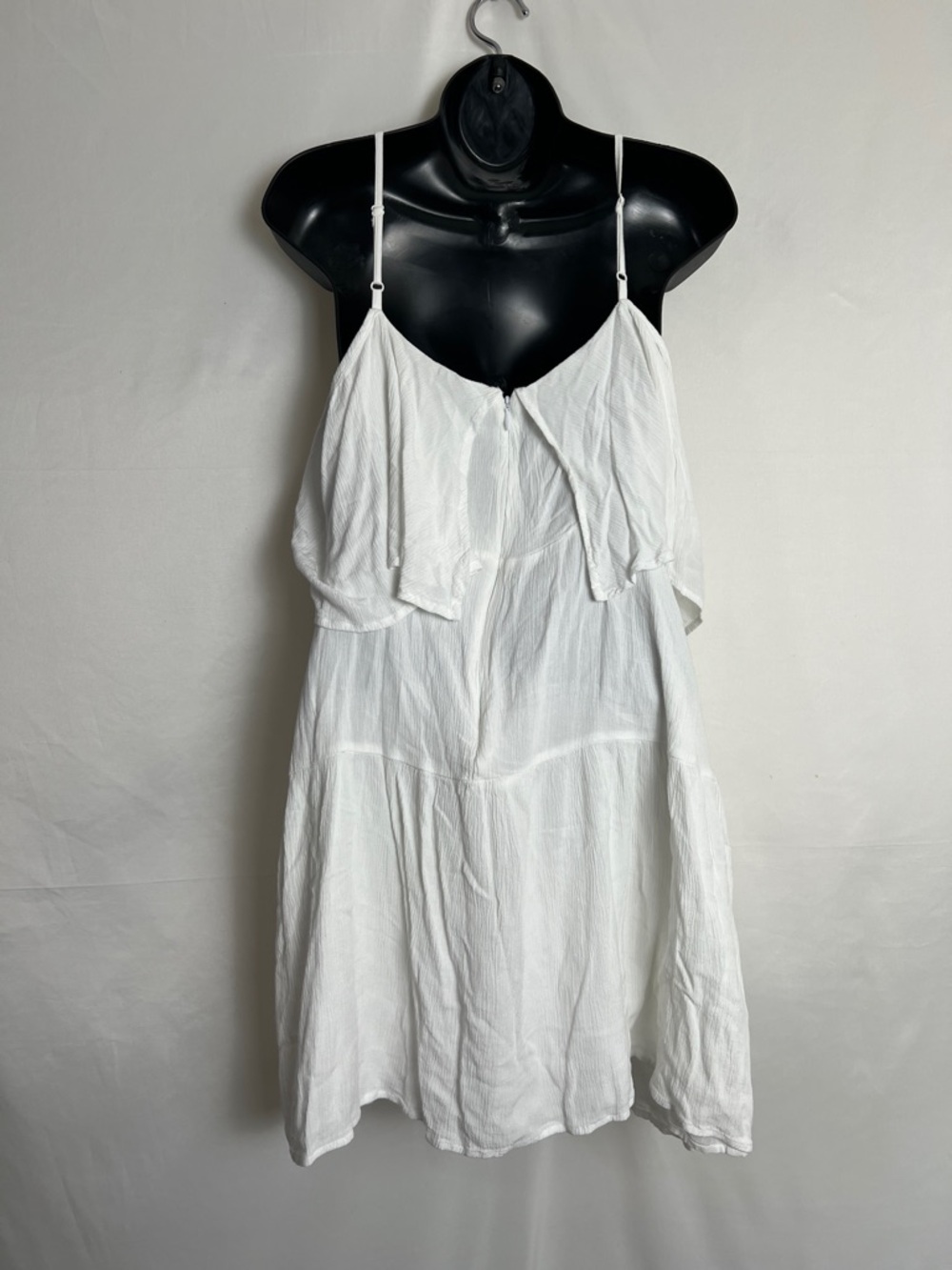 White Spaghetti-Strap Dress with Floral Embroidery - Picture 4 of 5
